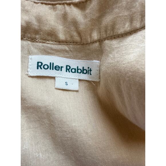 Roller Rabbit Indera Naema Embroidered Dress in Tan & White Size Small - Picture 7 of 8